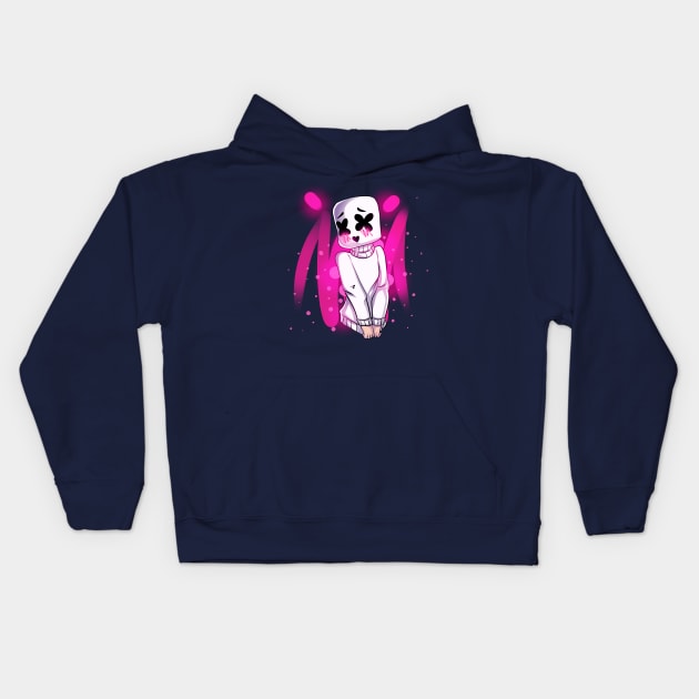 Marshmello Girl / cute music art Kids Hoodie by DenielHast